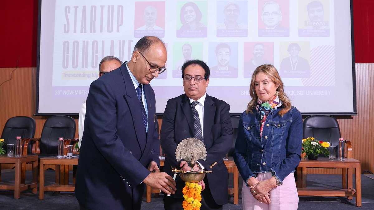 DrdoTdf's tweet image. TDF delivered a powerful keynote on Strategic Funding Pathways for Emerging Enterprises at the Startup Conclave &quot;Sarasvatam&quot; – Transcending Ideas to Innovation held on 20th Nov 2025 at @SGTUniversity, Gurugram.

#StartupIndia #Innovation #Funding #Entrepreneurship