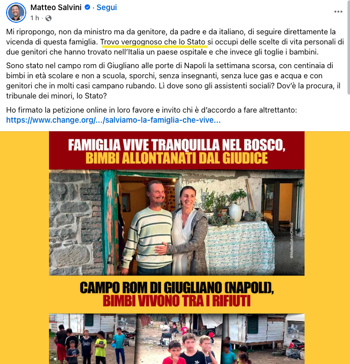 Io trovo vergognoso che tu te la prenda con LO STATO del quale sei al governo e non te ne sia ancora accorto <a href="/matteosalvinimi/">Matteo Salvini</a>