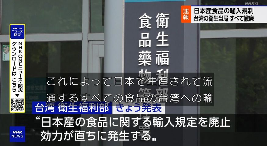 yuruhuwa_kdenpa's tweet image. 【速報】
台湾「日本産の食品輸入規制を撤廃 効力は直ちに発生する。」

中国はまだ勝手にキレてるし台湾との交易が活発化しそうだな