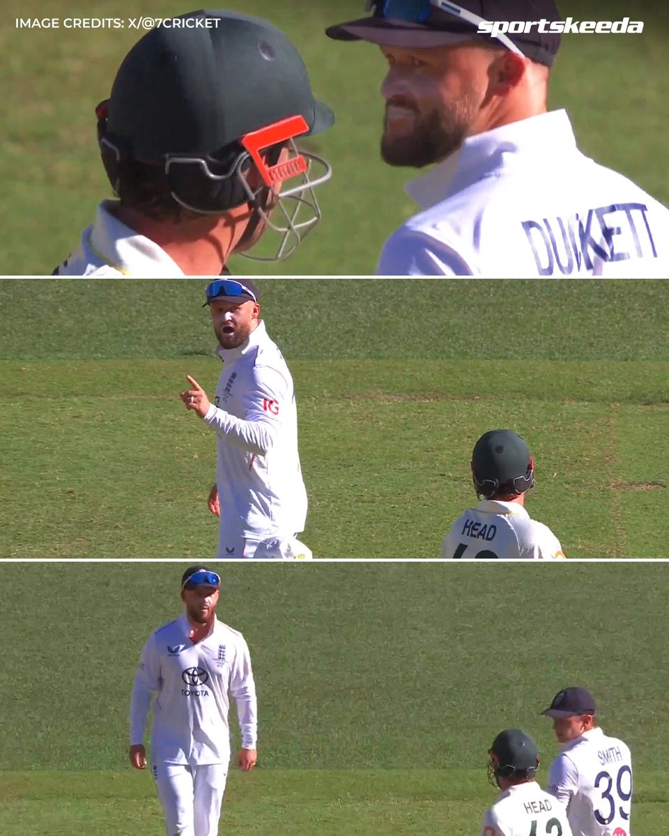 Sportskeeda's tweet image. Test cricket at its best! 🤍🤌

A verbal exchange between Travis Head and Ben Duckett in Perth! 🏏

#AUSvENG #Tests #Perth #Sportskeeda