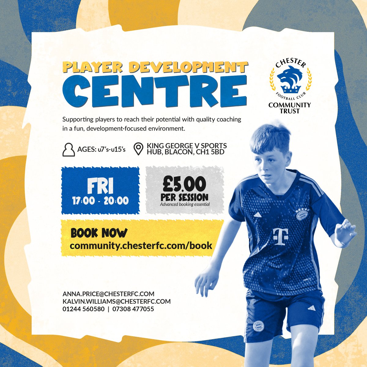CFC_CommTrust's tweet image. 𝗣𝗹𝗮𝘆𝗲𝗿 𝗗𝗲𝘃𝗲𝗹𝗼𝗽𝗺𝗲𝗻𝘁 𝗖𝗲𝗻𝘁𝗿𝗲𝘀 ⚽📈

Looking to take your game to the next level? Our PDCs supports young players to unlock their potential through additional coaching in a development-focused environment.

Held on Friday evenings, we have programmes for boys…