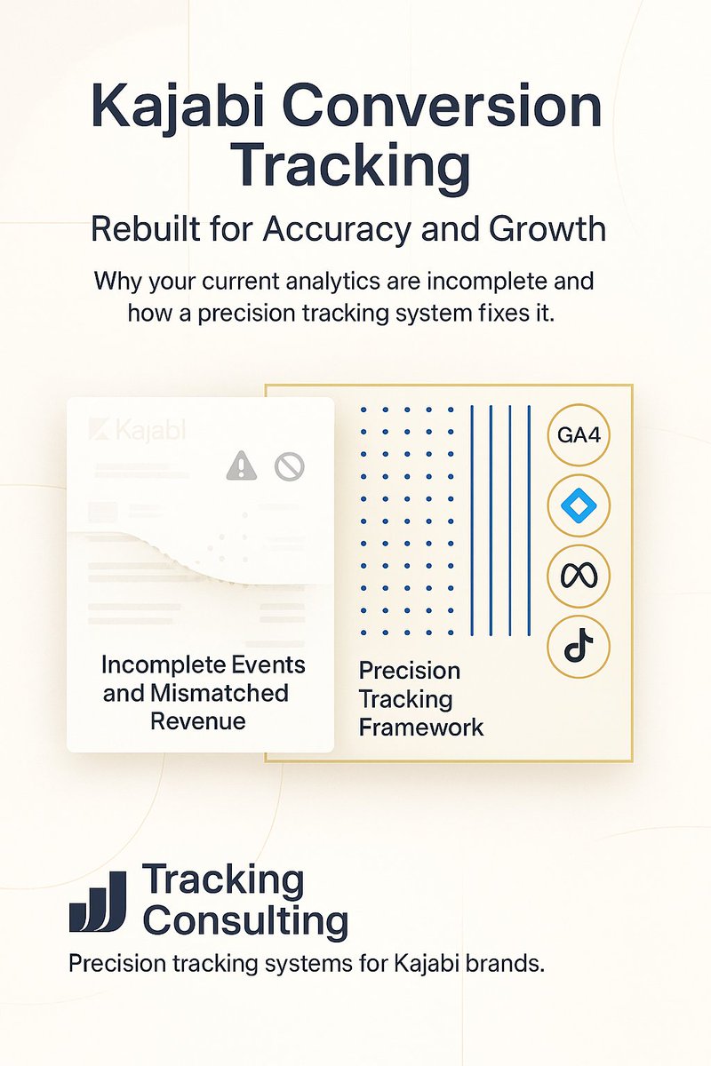 ArifulIslamCSE's tweet image. Kajabi brands don’t struggle because their marketing is weak. They struggle because their tracking is incomplete. Fix the dataLayer, fix the signals and every platform starts reporting the truth.
#KajabiTracking #MarketingAnalytics #ConversionTracking #DataLayer #GoogleTagManager