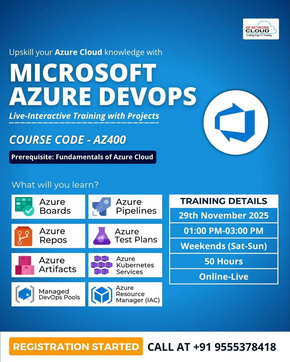 KRNetworkCloud1's tweet image. AZURE DEVOPS (AZ400) - AUTOMATE THE COMPLETE SOFTWARE LIFECYCLE ON AZURE

📞 Call: +91 9555378418 
🌐 Visit: krnetworkcloud.org/course/azure-d…

#azuredevops #az400 #cloudengineering #cicd #azurepipelines #kubernetes #aks #cloudautomation #devopsengineer #krnetworkcloud #microsoftazure