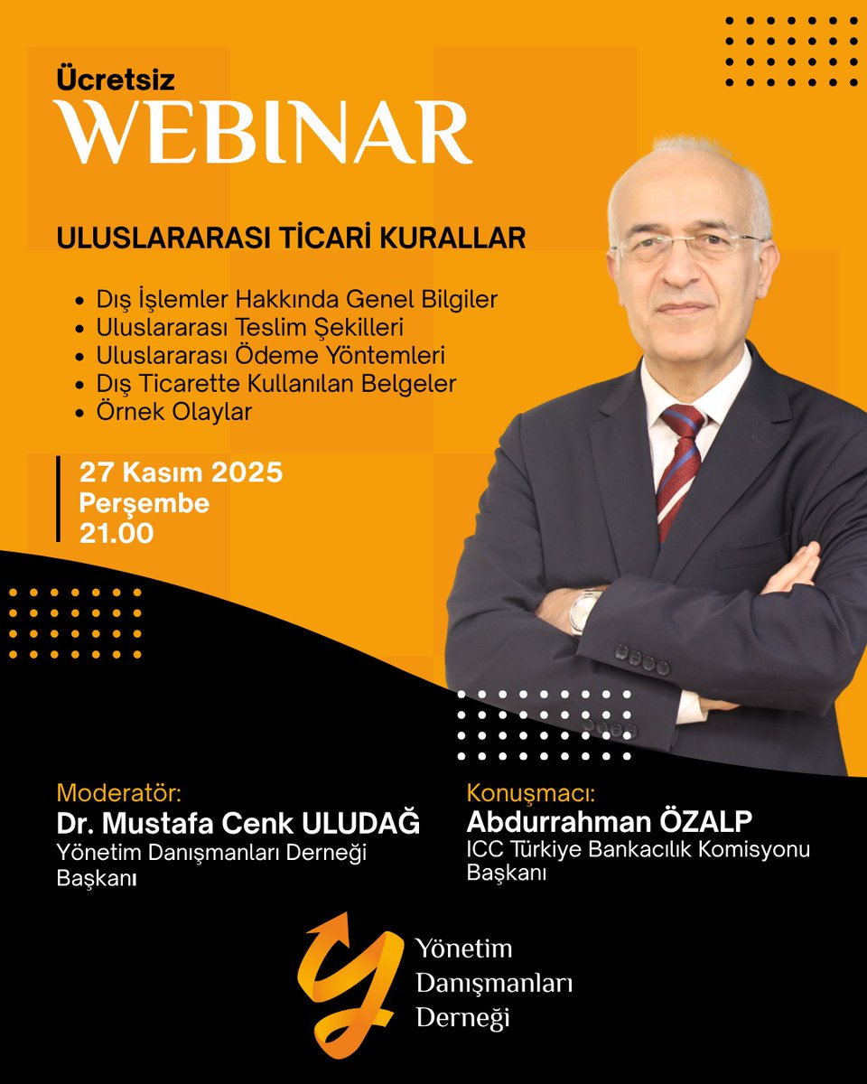 yddernegi's tweet photo. Uluslararası Ticari Kuralları ele alacağımız ücretsiz webinarımıza davetlisiniz! https://t.co/CitdKbSAZD