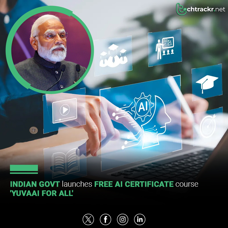 TechTrackr_net's tweet image. MeitY launched YuvaAI for All, a free 4.5-hour beginner AI course to help bridge India’s digital divide, available on platforms like FutureSkills Prime and iGOT Karmayogi.

#IndiaAI #YuvaAI #DigitalIndia #AIForAll #FutureSkills #TechEducation #AIEducation #TechTrackr #TechNews