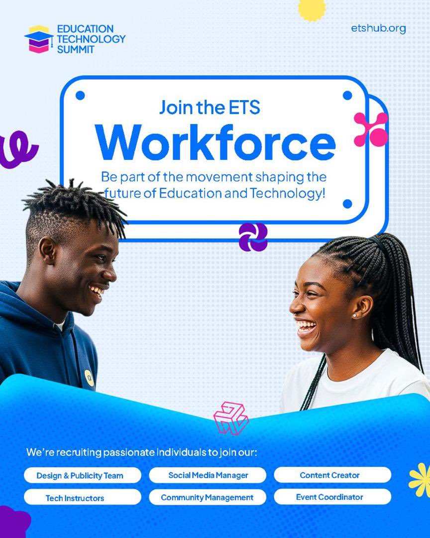 ets_hub's tweet photo. 🚨 ETS Community is recruiting!
If you’re passionate about EdTech and ready to make impact, we want you!
Creatives, builders &amp; changemakers — this is your call. 🌍✨ https://t.co/uh7ixsAMlG