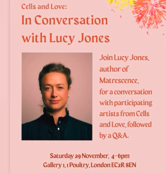 lucyjones's tweet photo. On Saturday November 29th 4-6pm I'll be conversation with artists at the Cells and Love exhibition @HyphaStudios London about matrescence/the transition to motherhood.
Tickets >>
https://t.co/q44nPOlO9c https://t.co/hEn8hBSCys