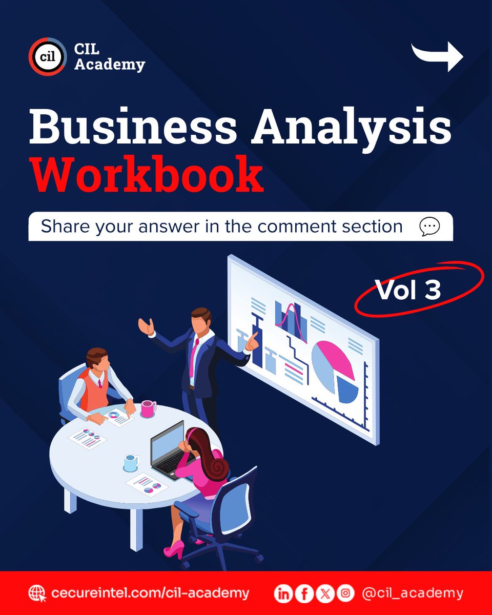 cil_academy's tweet image. **Business Analysis Workbook Vol. 3 💼**  
Designed for strategic thinkers who link user needs to business outcomes.  
➡ Enhance your process analysis and stakeholder communication skills.  

#BusinessAnalysis #TechCareers #ProcessImprovement #CILAcademy
