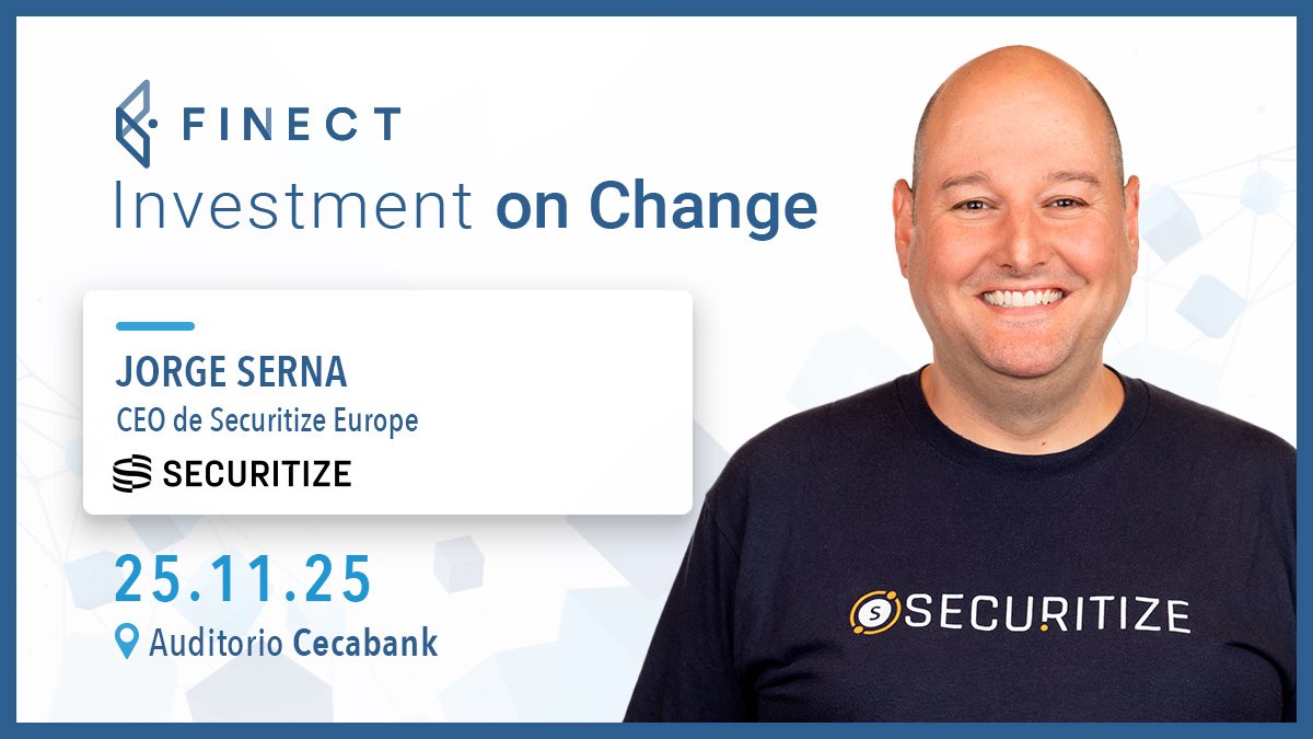 💥 La semana que viene participaré en <a href="/finect/">Finect</a> Investment on Change comentando las tendencias en tokenización de RWA (activos reales) y como <a href="/Securitize/">Securitize</a> está liderando este mercado

¿Quieres asistir a #FIOC2025? Regístrate gratis aquí: luma.com/arn48bf4