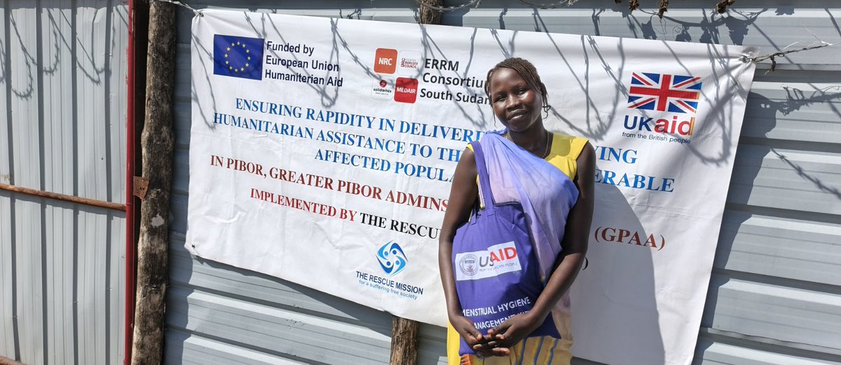 Meet Anna Davide, a young woman from Pibor County, who expressed profound gratitude after receiving a dignity kit from The Rescue Mission–TERM, noting that the sanitary pads, soap, and panties would greatly improve her management of her menstrual cycle.
#GPAA
#ECHO
#ERRM