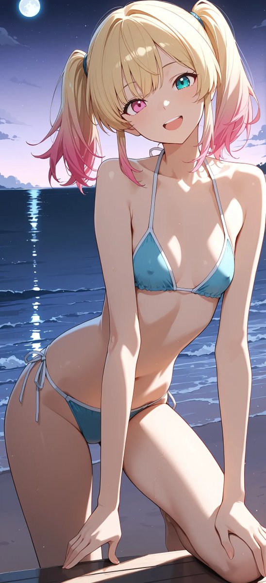 MT_AIDesign's tweet image. 夜色の浜辺からの一枚です✨

#AIイラスト