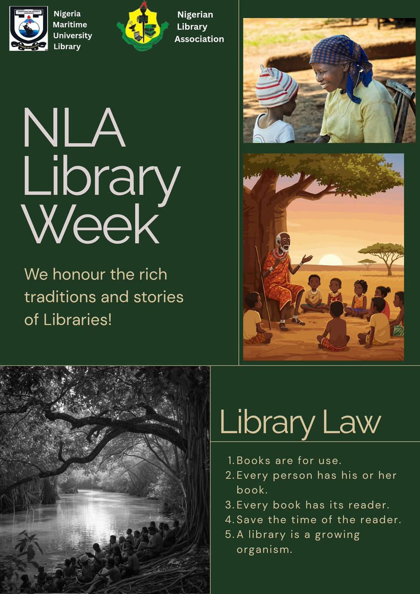 LibraryofNmu756's tweet image. Day5- N LA Library Week!

Libraries are treasure troves of history, tradition, and identity. To know your culture is to know yourself, and the library holds the key. 
#libraryweek2025 #librariansrock #MaritimeExcellence 
#NMUlibrary #nlalibraryweek2025 #librarianrock #nigeria