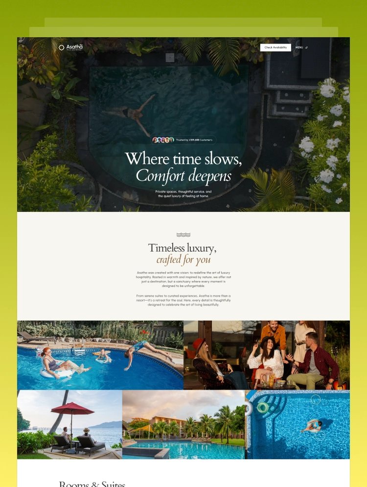 maheshflowcub's tweet image. Website design for a luxury resort &amp;amp; wellness retreat ✨