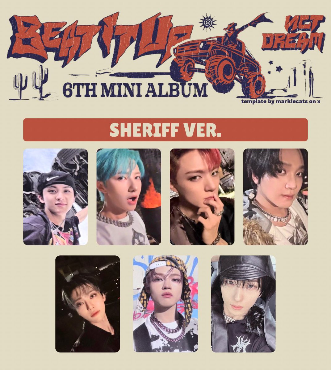 nct dream 6th mini album 'beat it up' album photocard template
