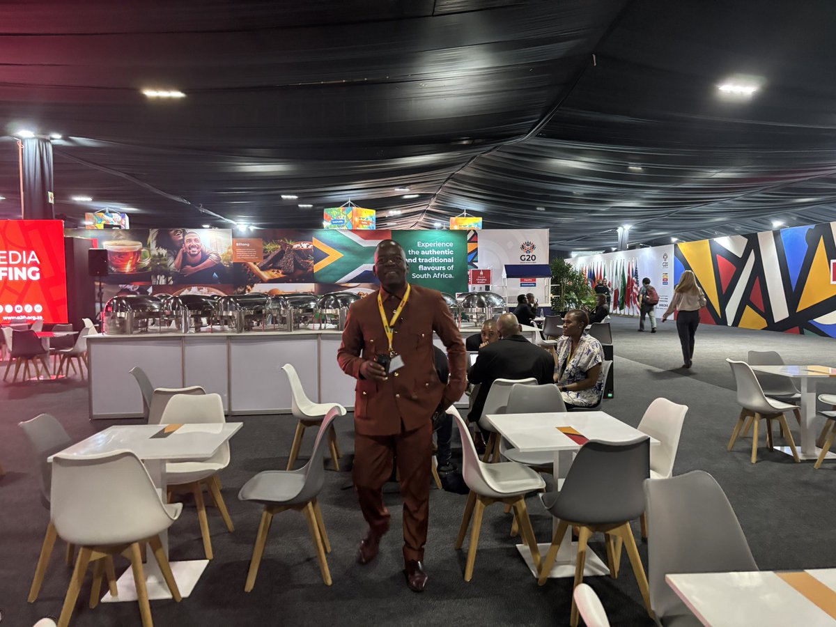 ferialhaffajee's tweet image. As someone who has been around the block a few times, this is the coolest media centre I’ve seen. Nice 👍🏾 #G20SouthAfrica