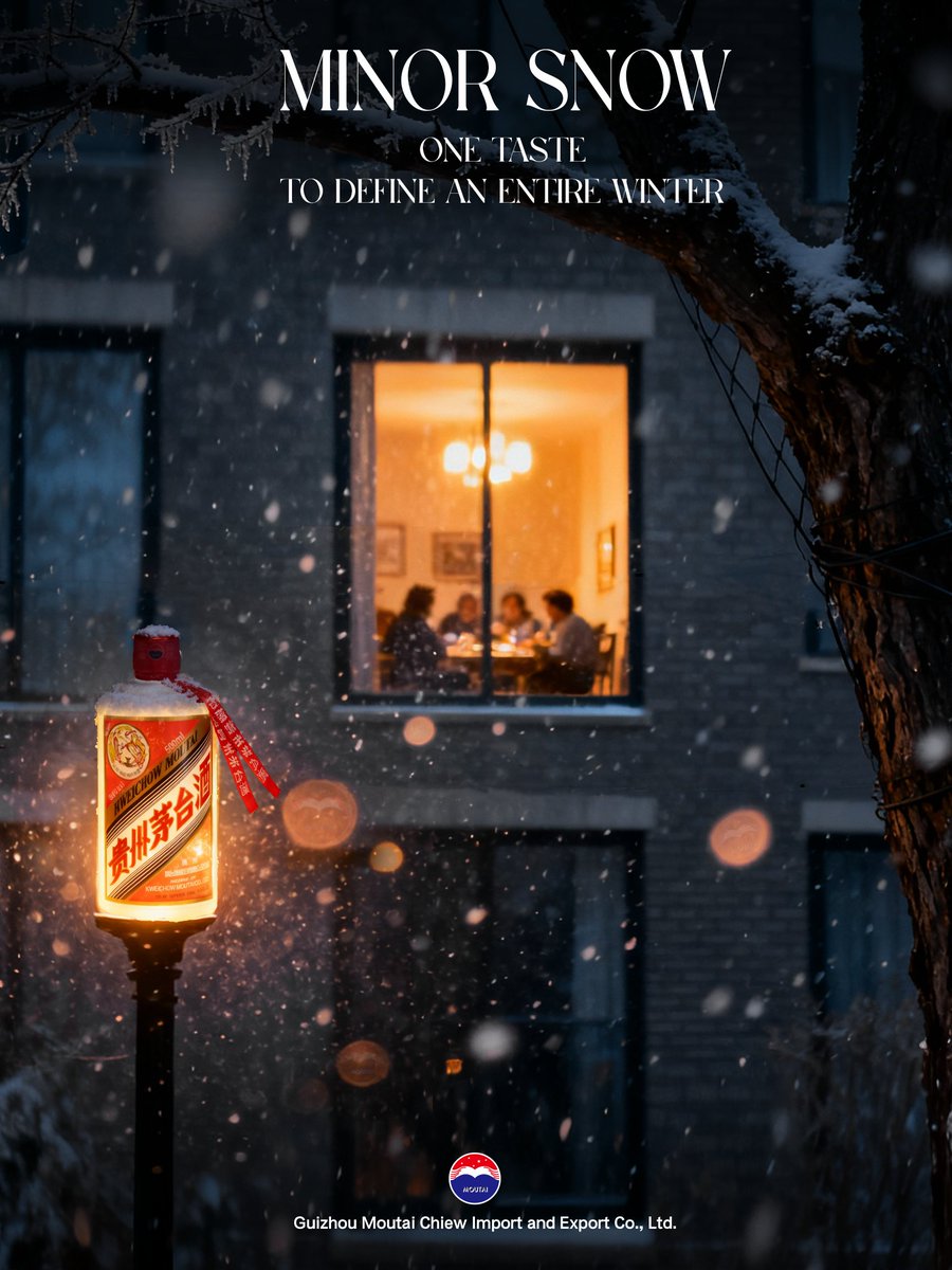 MoutaiGlobal's tweet image. Minor Snow ushers in the season’s first cold.
Toast to fire-side talks with a cup of Moutai, and let the warmth score your winter’s opening chapter.
#Moutai #MinorSnow #24SolarTerms