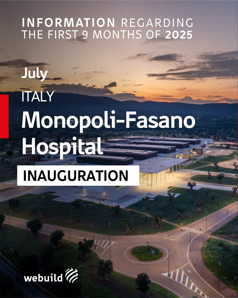 Webuild_Group's tweet image. #WebuildResults - INAUGURATIONS AND PROJECT MILESTONES

🇮🇹 🏥 JULY - Inauguration of the the New Hospital of South-East Bari of Monopoli-Fasano, built by #webuild on behalf of @AslBari and the @RegionePuglia.

This is more than just a building. It&apos;s a premium level healthcare hub…
