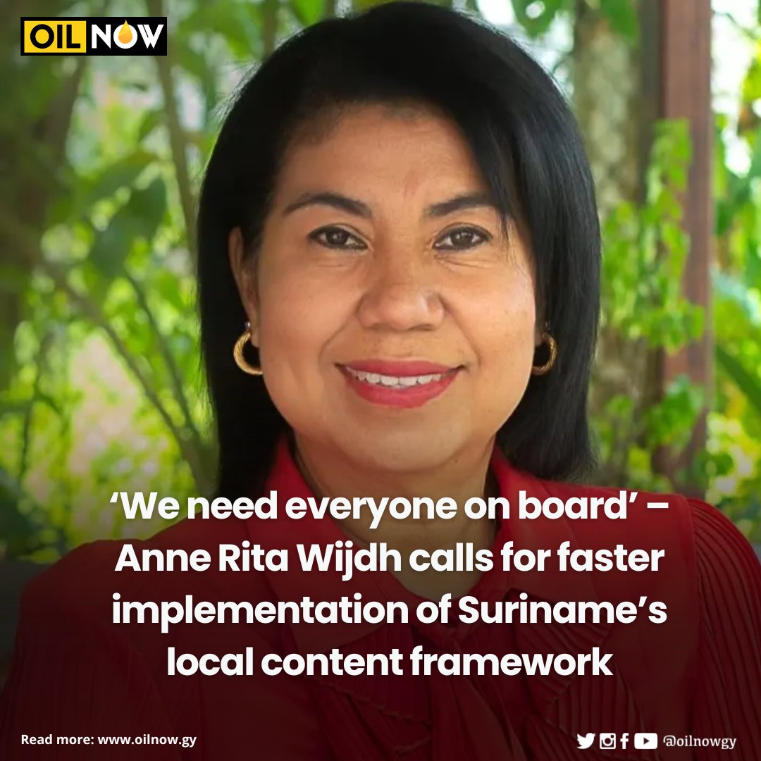 oilnowgy's tweet image. PARAMARIBO, SURINAME – In an exclusive interview with OilNOW, local content specialist Anne-Rita Wijdh offered her perspective on Suriname’s rapidly developing local content framework.
READ MORE HERE: oilnow.gy/featured/we-ne…
#LocalContent #Staatsolie #Suriname