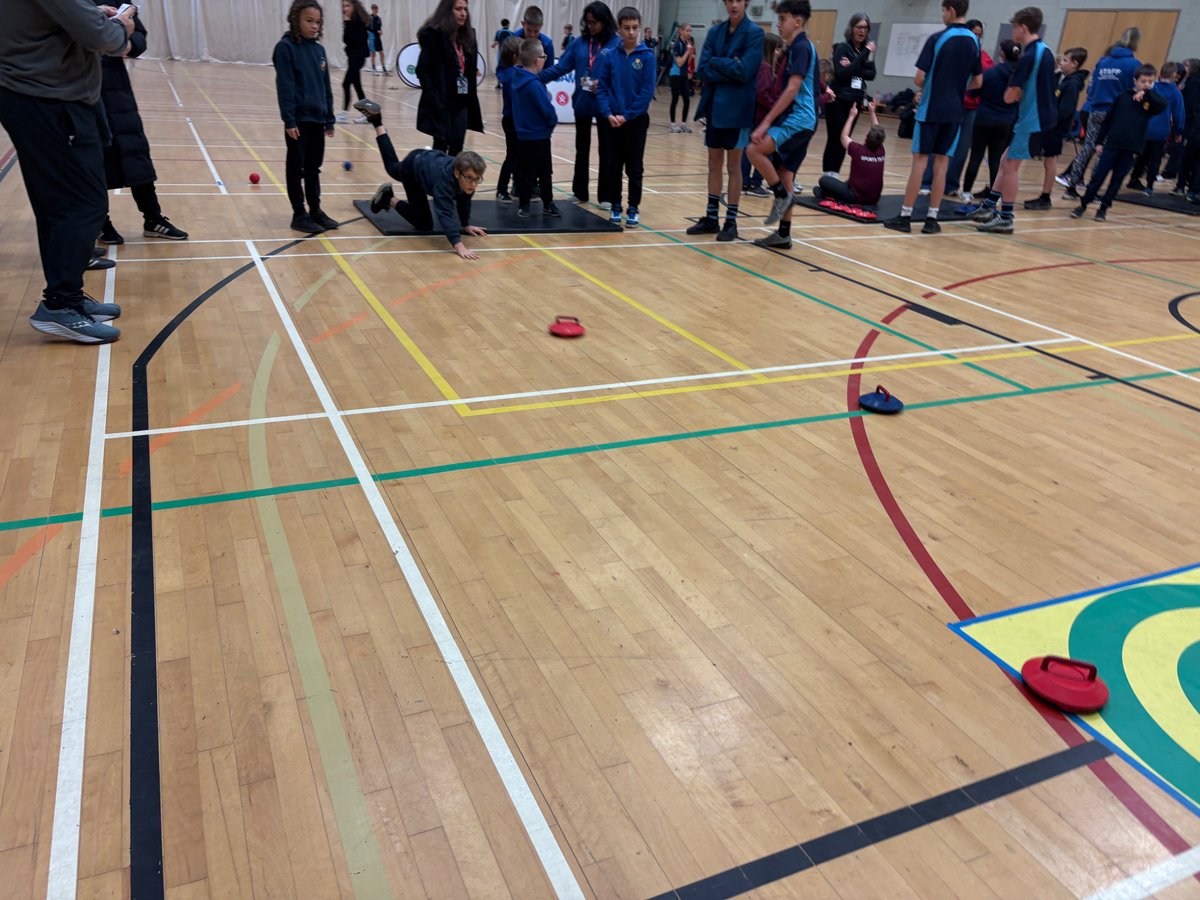 ValeRoyalSSP's tweet photo. A superb morning of @YourSchoolGames Primary Boccia🧶&amp; New Age Kurling 🥌competitions @StNicholasCHS 
Congratulations to winners @HartfordPrimary and @davenhamcofe &amp; to every one of the 16 teams who took part!
Thanks to all teachers &amp; especially a brilliant set of young leaders👏 https://t.co/9qhICM1YDo