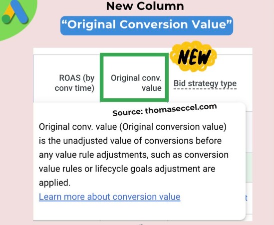 durgtech's tweet image. 🚨 Google Ads Update:
The new Original Conversion Value metric now reveals the true, unadjusted revenue your campaigns generate—giving advertisers clearer insights and smarter decision-making. 

Read more: searchengineland.com/google-ads-qui…

#GoogleAds #PPC #PerformanceMarketing #AdTech