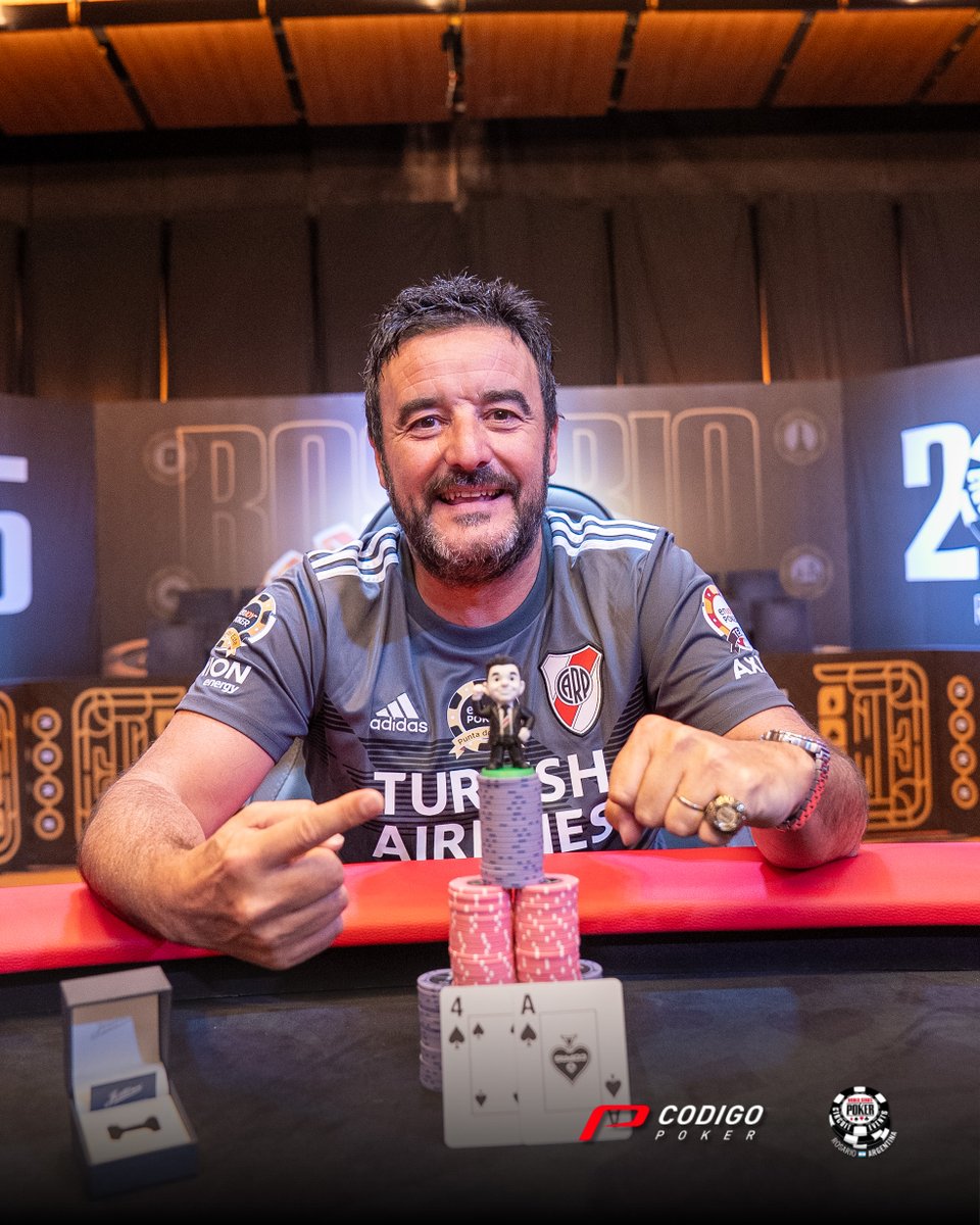 ¡Primer anillo 💍 para <a href="/GaspoCARP/">Gaspo #dela👋delmuñeco</a>! 

Nuestro lector Gaspar Fernández 🇦🇷 ganó el Evento #5 NLH $800 de la <a href="/WSOPC/">WSOP Circuit Events</a> Rosario en el <a href="/CityCenterPoker/">City Center Póker</a> y se llevó un premio de $43K. Venció en el HU a otro lector, Ale Belluccia 🇦🇷, que cobró $27K.

¡Congrats a los 2! 👏

📸 <a href="/CodigoPoker/">CodigoPoker</a>