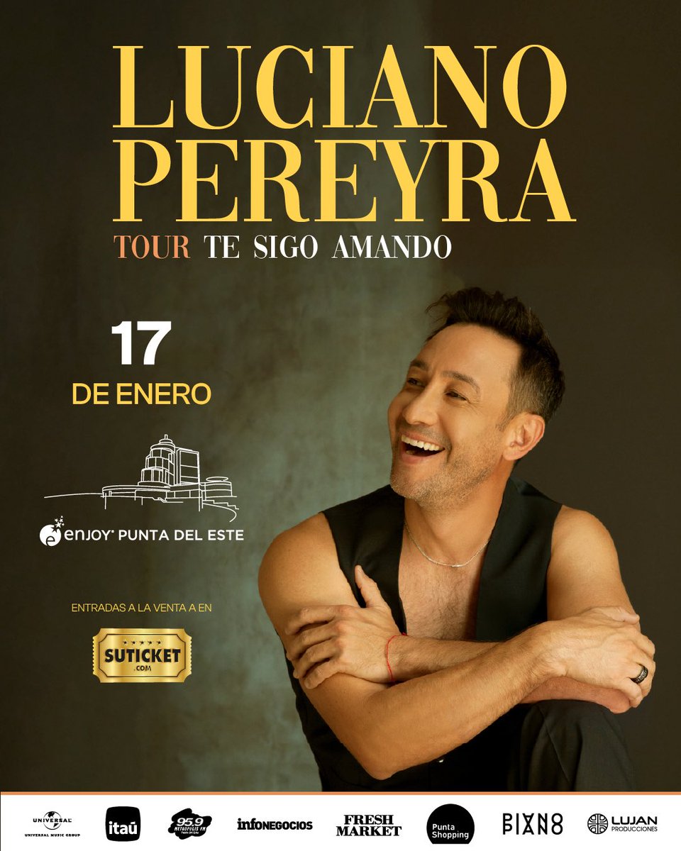 #PuntaDelEste tenemos una cita el 17 de enero! 🇺🇾❤️ #TourTeSigoAmando 

🎫 Entradas a la venta en suticket.com/evento/264/luc…