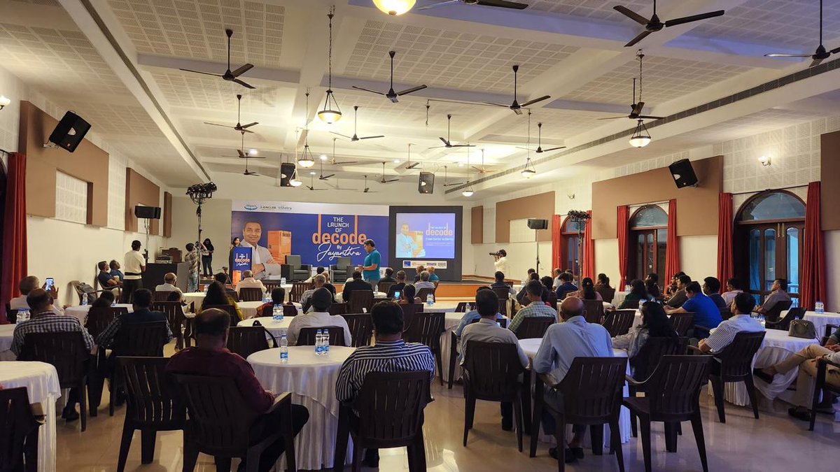 impactbyjay's tweet image. Thank you 120+ leaders, founders &amp;amp; #entrepreneurs who made the #DECODE  #BookLaunch unforgettable!

Grateful to Chief Guest Mr. @ckknaturals &amp;amp; panelists Mr. Arjun Prakash of @CoimbatoreTie  &amp;amp; Mr. @Upohan . Huge thanks to my amazing team—this journey is yours too!

#Leadership