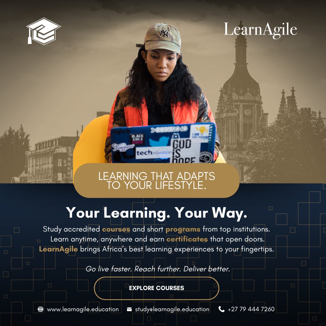 LearnAgile_'s tweet image. Learning that adapts to your lifestyle. 🎓
Study accredited courses anytime, anywhere, and earn certificates that open real opportunities.

Your learning. Your way.
Explore courses with LearnAgile today. 
Click  here: learnagile.education/our-courses/

#LearnAgile #OnlineLearning #Trending