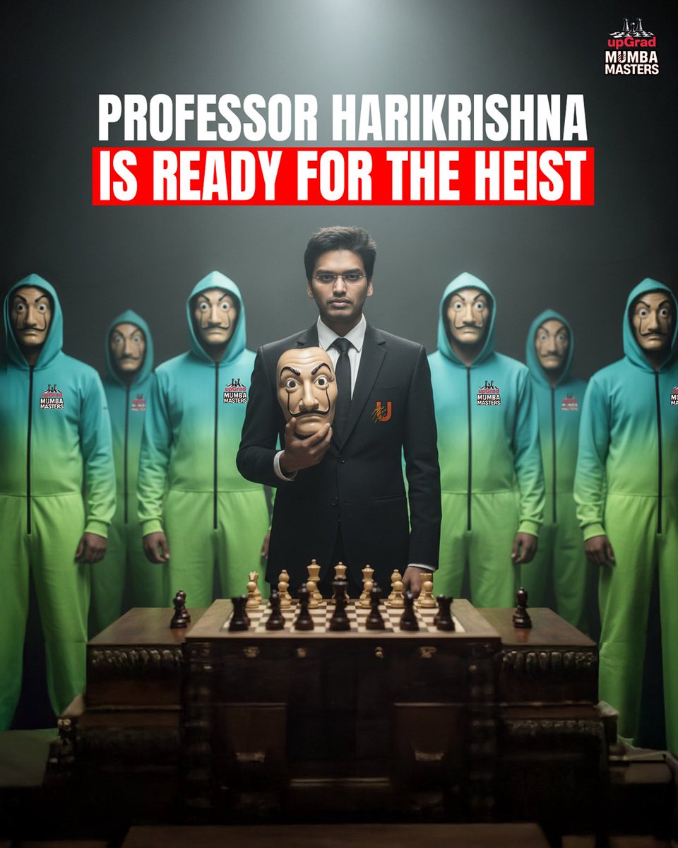 umumba's tweet image. 𝐓𝐡𝐞 𝐭𝐫𝐨𝐩𝐡𝐲 𝐡𝐞𝐢𝐬𝐭 𝐡𝐚𝐬 𝐛𝐞𝐠𝐮𝐧. 🎭

Leading the charge? Professor @HariChess 

The Masters are here for checkmate. ♟️💥  

#upGradMumbaMasters #TechMGCL
