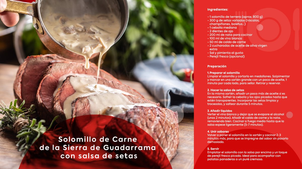 🍄 Noviembre es temporada de setas, y nada mejor que combinarlas con un jugoso solomillo de la Sierra de Guadarrama, en una salsa cremosa que pide pan para mojar. 😋

#RecetasDeOtoño #CarneDeLaSierraDeGuadarrama #SolomilloConSetas #CarneDeCalidad #SaborDeTemporada