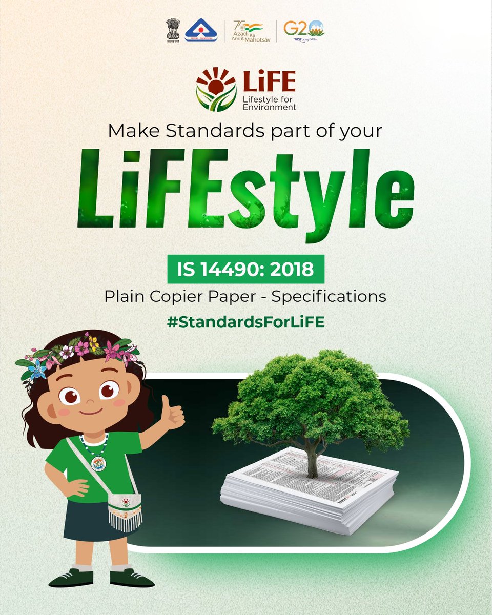 HeerDesai20's tweet image. Your lifestyle can make difference to the health of environment ! 🌎

Upgrade your lifestyle with eco-friendly choices.

#StandardsforLiFE
#MissionLiFE
#ProPlanetPeople 

@IndianStandards 
@moefcc 
@EnvironmentPib 
@EIACPIndia