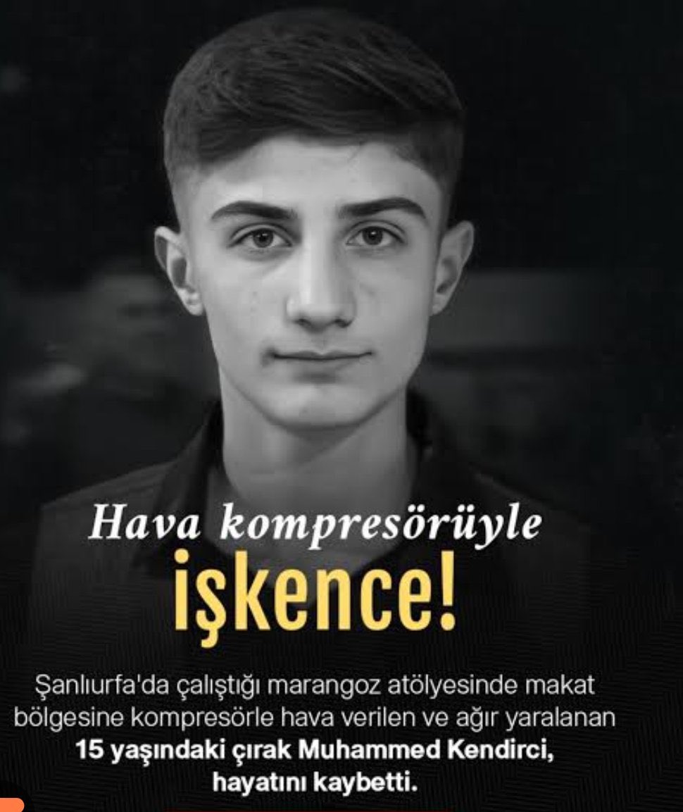 ERLNCINAR's tweet image. #MuhammedKendirci 😔🙏
Sometimes even the Devil on my Shoulder Asks
"What Species you are?"

[ Diyecegim baska söz yok 

Child worker dies after torture by colleagues in southeastern Turkey
Out of respect for the victim, I will not share the graphic details
#UNICEF  #Childrensday