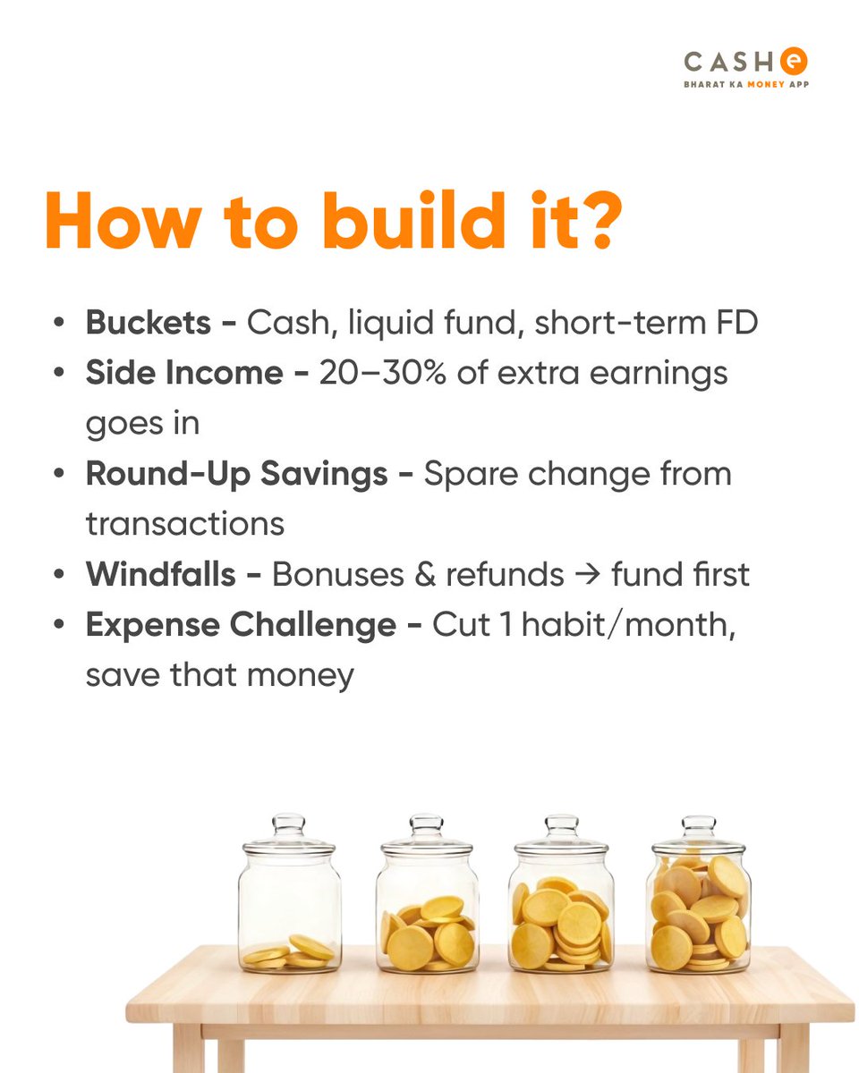 CASHeApp's tweet image. Adulting rule #47:
Always have an emergency fund.

Because tyres burst, phones fall, AC chooses violence, and your boss might too.

And if life strikes before your savings do, CASHe is the backup for your backup.

#Emergencyfund #CASHe #Financebasics #Adulting101