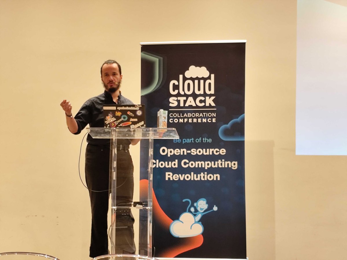 CloudStack's tweet image. Cloud Architect at @ShapeBlue, Alexandre Mattioli, is on stage in the Venere Room covering how to build complex, scalable #CloudStack networks with IPv6 and BGP. 

Learn how end users can create publicly routable networks with no operator intervention!