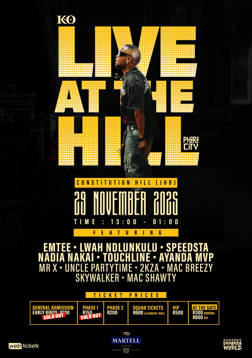 MrCashtime's tweet image. K.O One Man Show is just a week away!! 
#LiveAtTheHill check out the full line up… 
book your tickets now here: webtickets.co.za/v2/event.aspx?…