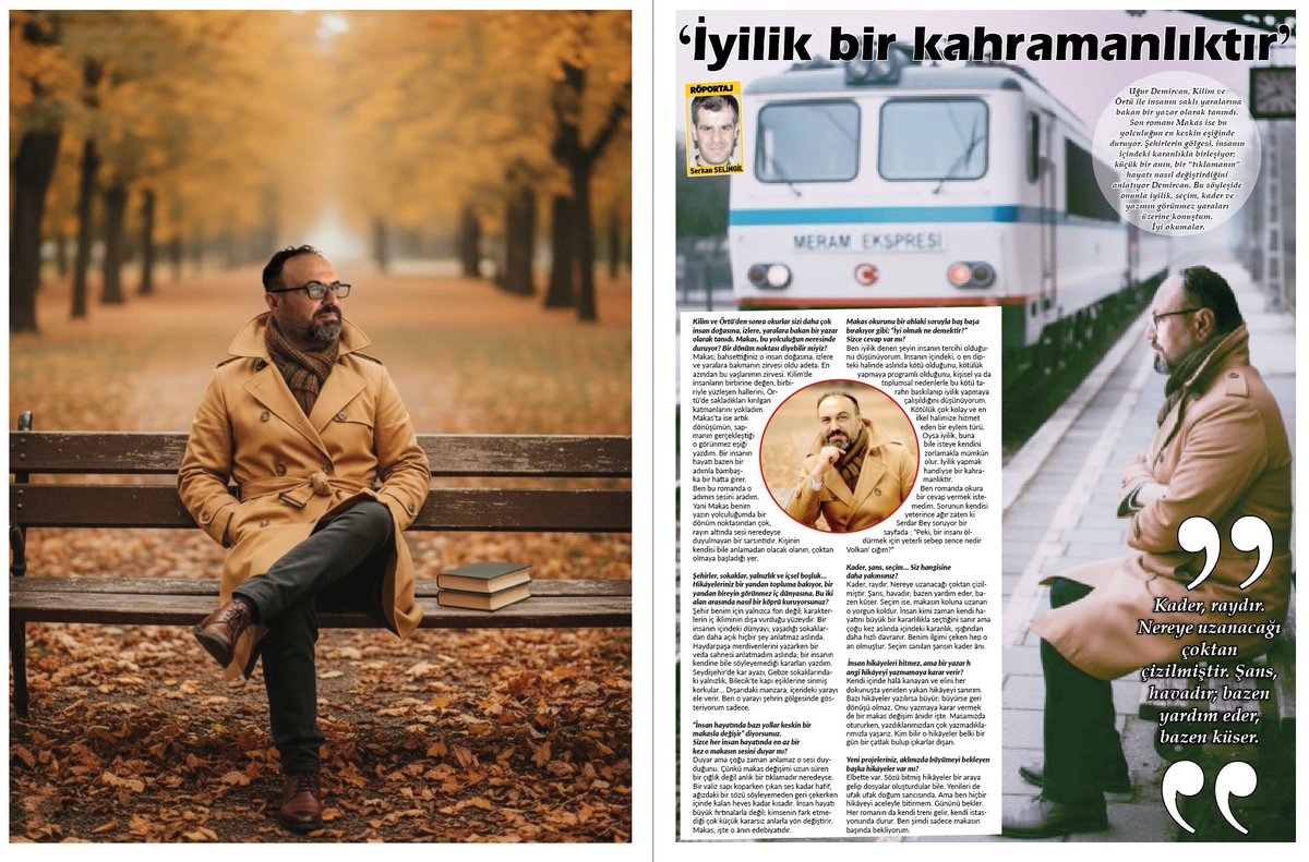 #röportaj Uğur Demircan, Kilim ve Örtü ile insanın saklı yaralarına bakan bir yazar olarak tanındı. Son romanı Makas ise bu yolculuğun en keskin eşiğinde duruyor.  Bu söyleşide onunla iyilik, seçim, kader ve yazının görünmez yaraları üzerine konuştum.
aliagaekspres.com.tr/kultur-sanat/2…