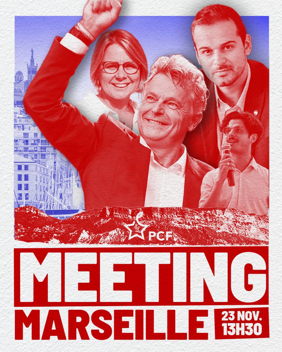 On se retrouve ce samedi, à 13h30 au  palais de la Méditerranée à Marseille pour le grand meeting de <a href="/Fabien_Roussel/">Fabien Roussel</a> !

➡️ Pour la Paix, la justice sociale et le progrès, les communistes seront au rendez-vous.