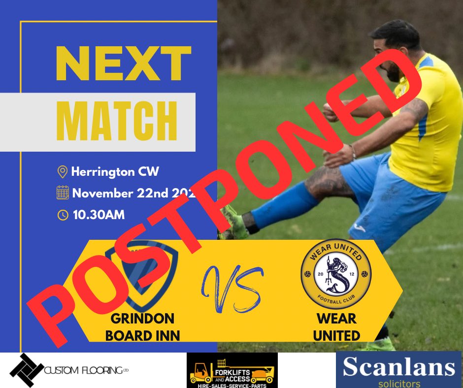 Our match has been postponed tomorrow as council have closed their pitches due to the inclement weather. Enjoy the shopping instead lads 👀🙈😂