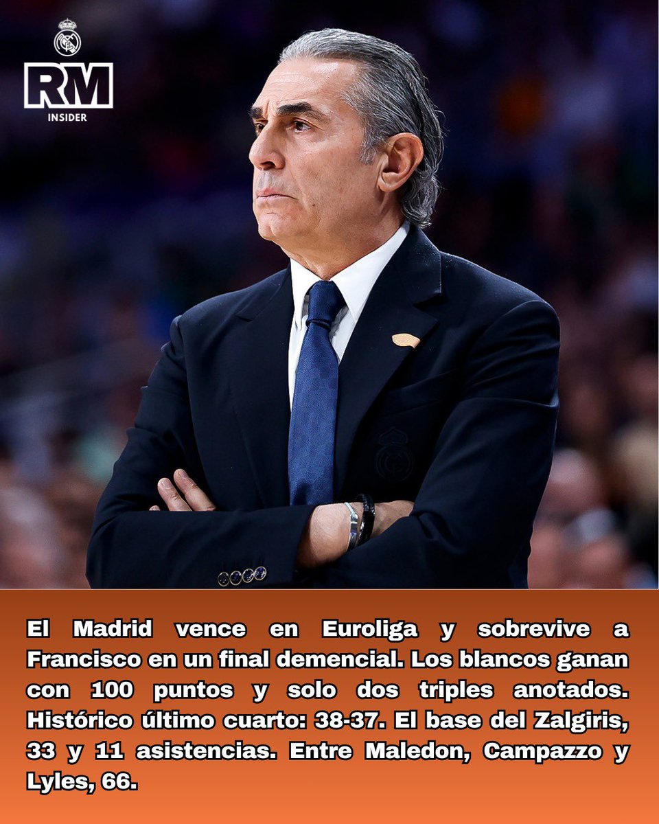 rminsider_'s tweet image. EL MADRID GANA SOBRE LA BOCINA 😅

✅ Victoria del #RealMadrid 100-99 vs #Zalgiris 
🔁 Partido controlado que se complicó al final 
❌ Solo 3 triples convertidos 

#Euroliga #Euroleague @RMBaloncesto @realmadrid