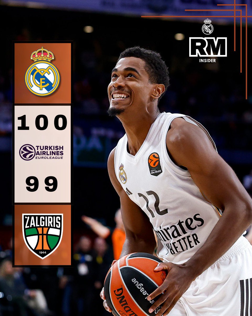 rminsider_'s tweet image. EL MADRID GANA SOBRE LA BOCINA 😅

✅ Victoria del #RealMadrid 100-99 vs #Zalgiris 
🔁 Partido controlado que se complicó al final 
❌ Solo 3 triples convertidos 

#Euroliga #Euroleague @RMBaloncesto @realmadrid