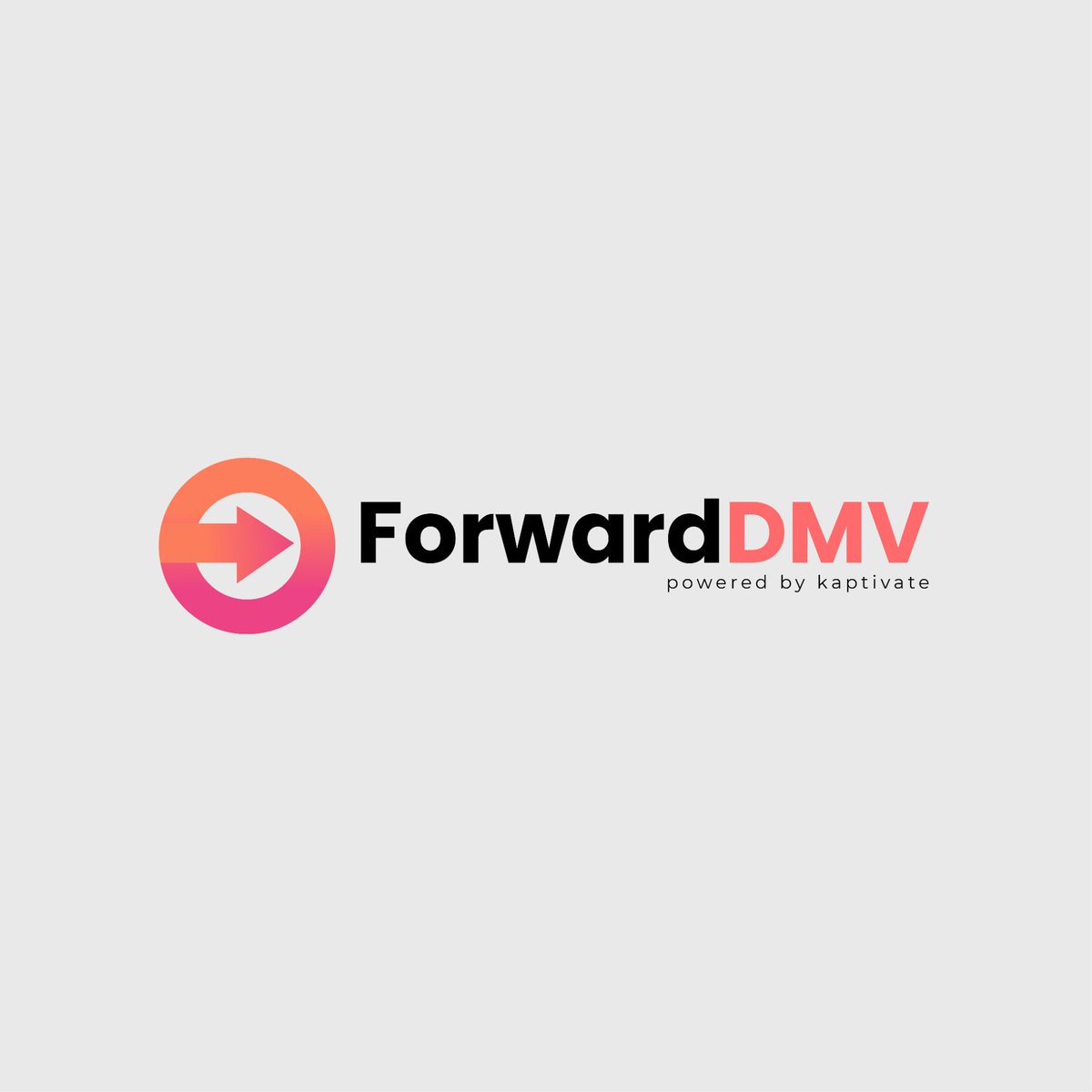 💢Description
The image presents a logo for Forward DMV, a company powered by Kaptive. The logo is accompanied by the name of the designer,