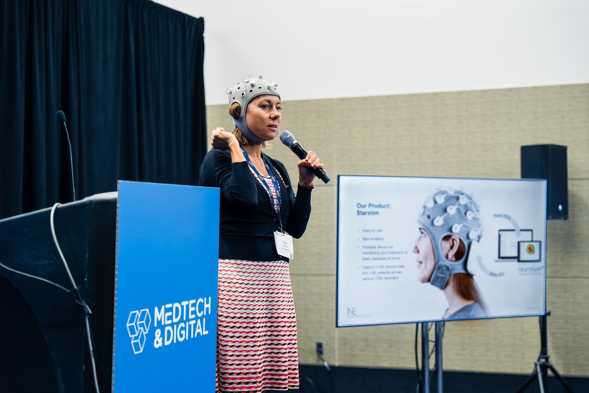 Neuroelectrics's tweet image. Our dynamic CEO, Ana Maiques, relentlessly champions innovation in #brainhealth, inspiring us week after week! ✈️🌍 Just this past September, she connected with industry leaders and investors at the LSX Congress in #Boston!
#Neurotech #MedTech #LifeSciences  #Neuromodulation