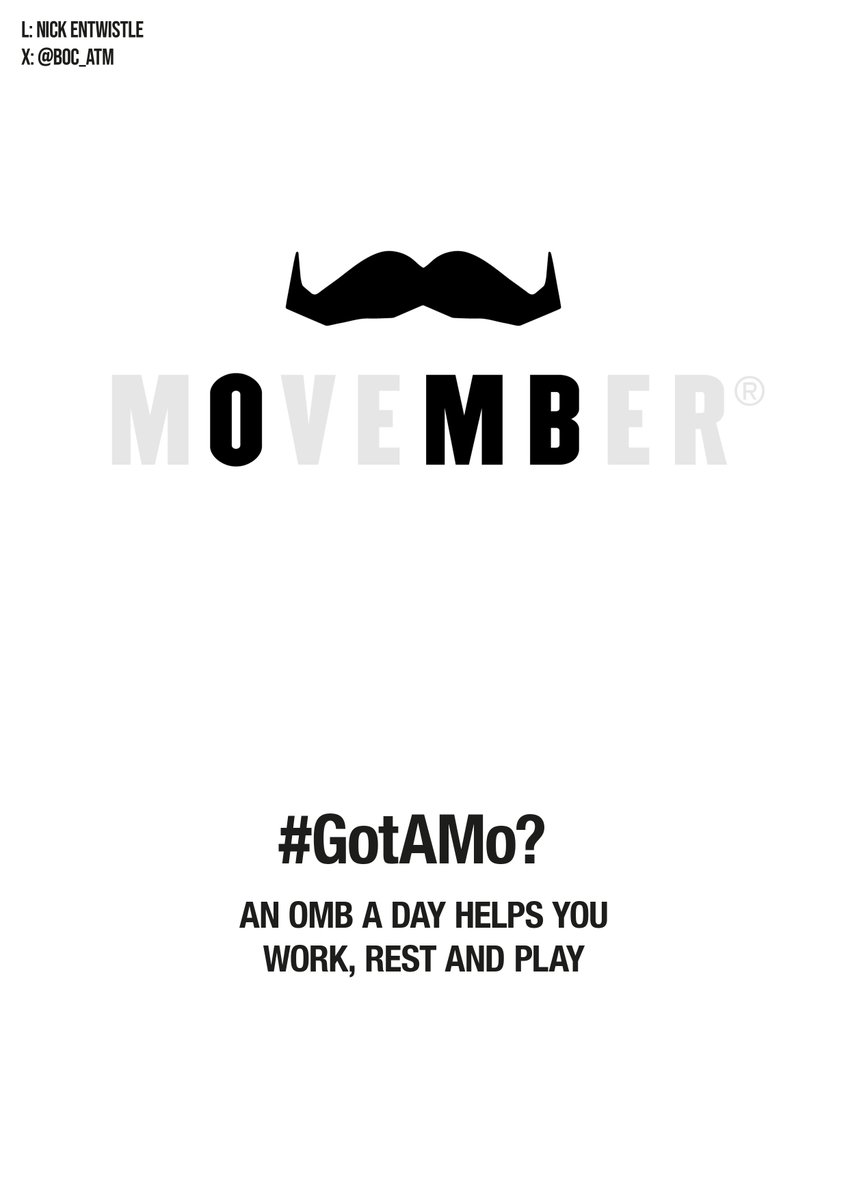 BOC_ATM's tweet photo. My third poster for today's @OneMinuteBriefs with
@MovemberUK to create posters encouraging people to spend just one minute doing something positive for men’s health this #Movember.
We've all #GotAMo
Enter OMB every day to improve your creativity, wellbeing & help the community. https://t.co/OOyQuSGIoM