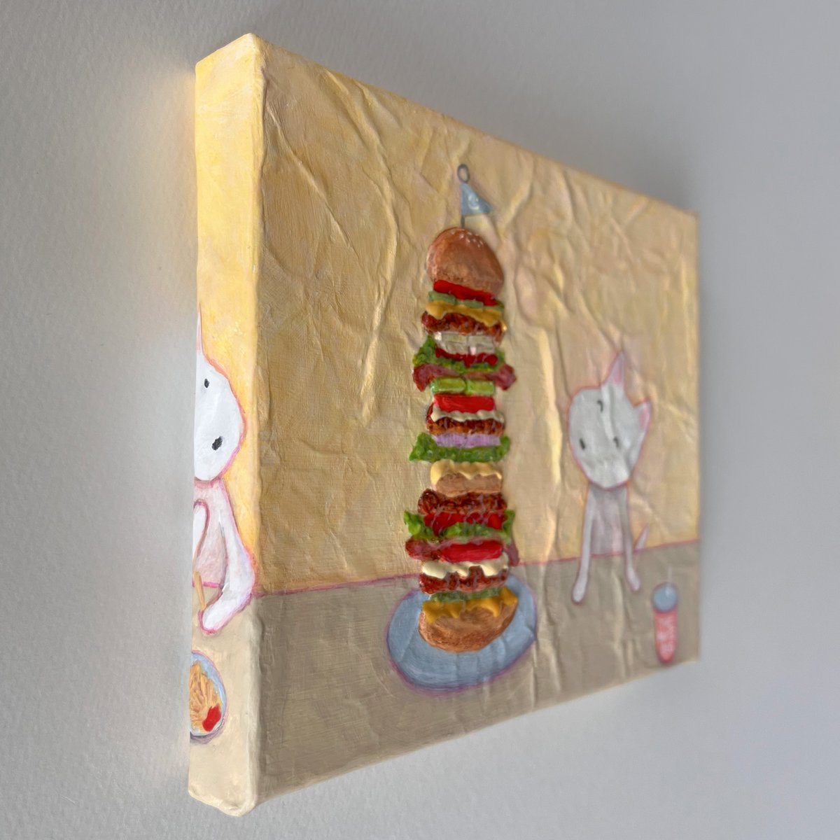 🍔✨️

のっぽバーガー/ Tall Burger
147 x 184 x 22 mm, 2025
Acrylic, paper, canvas

🗓️個展もうすぐ！
shiho-to-you.art/exhibition/sol…

#ハンバーガー
#burger