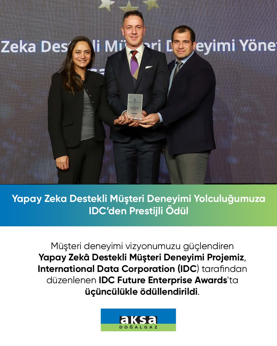 Yapay Zekâ Destekli Müşteri Deneyimi Yönetimi projemiz, International Data Corporation (IDC) tarafından düzenlenen IDC Future Enterprise Awards’ta “Müşteri Deneyimi” kategorisinde ödüle değer görüldü.

Hizmet kalitesini sürekli artıran ve veriye dayalı karar alma kültürünü