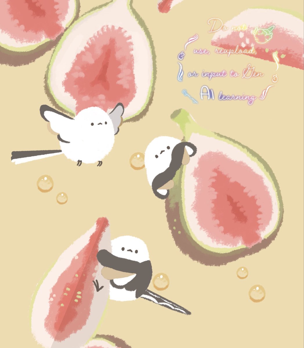 イチジクとシマエナガ✨