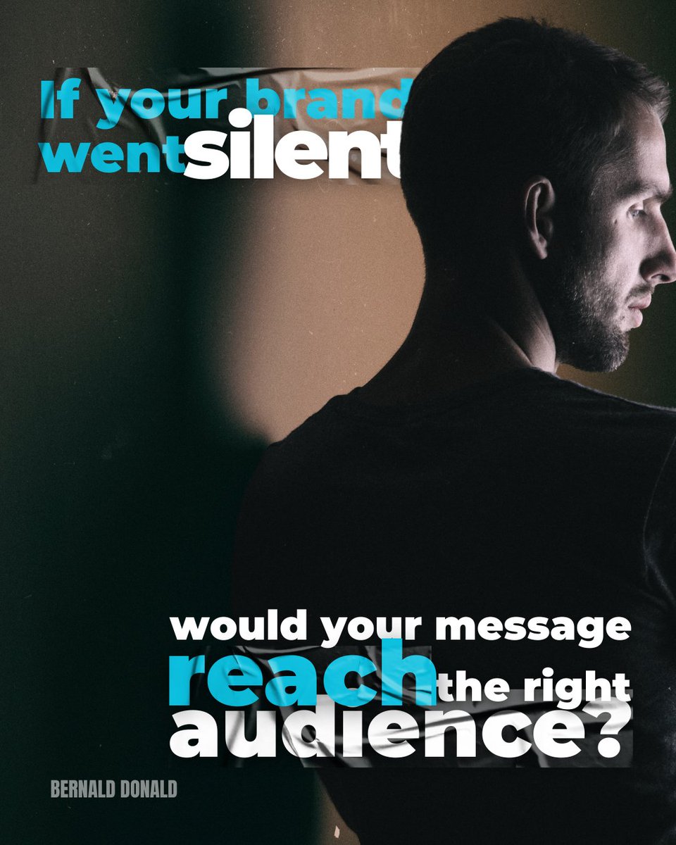 Silence kills brands slowly and quietly.

Not because silence is bad because silence makes you forgettable.
Visibility is the thin line between the brand people choose and the brand they scroll past.
And currently, it’s not about posting more noise.
 #visibility #bernalddonald