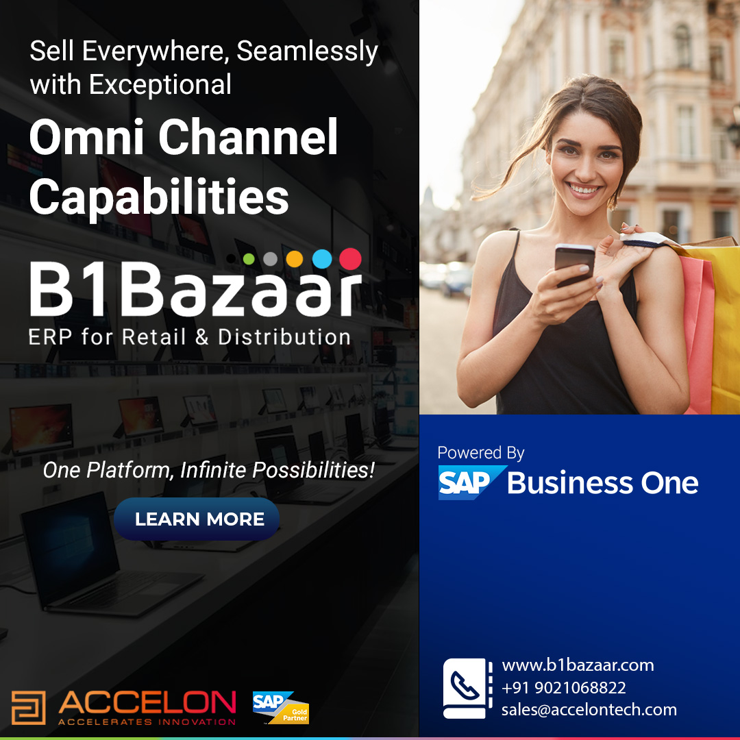 accelon's tweet image. 🛍️ Deliver Seamless Omni-Channel Retail Experiences with B1Bazaar!
Unify your online and offline retail operations with powerful integrations:

🌐 E-Commerce Ready – Connect effortlessly with Shopify, Magento &amp;amp; WooCommerce
🛒 Retail Aggregator Support – Sell on Amazon, Flipkart &amp;amp;…