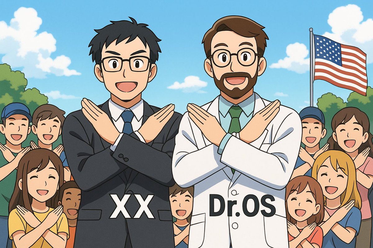 KuonMii_Love's tweet image. Dr.X and Dr.OS join citizens in a cheerful “X pose,” boosting support for AI’s future and the Mars plan—a symbolic moment of unity.
#Mii #DrX #DrOS #AIFuture #MarsPlan