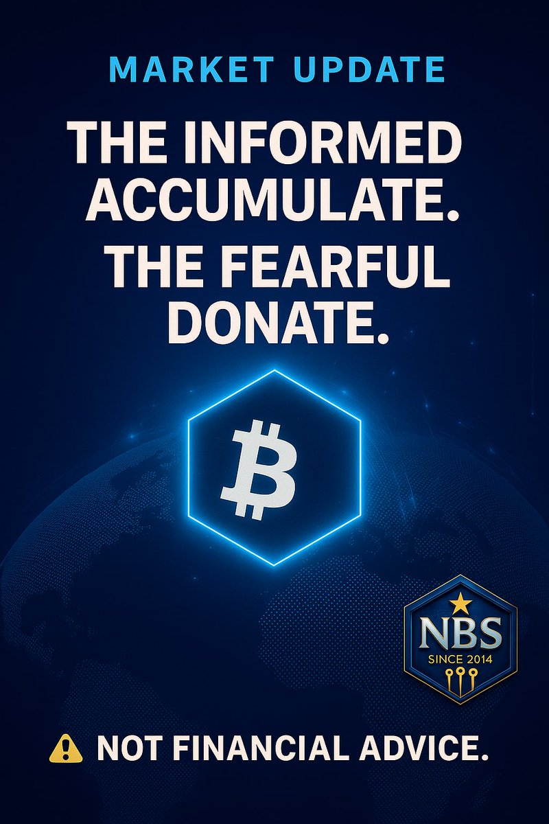 🚨 THE INFORMED ACCUMULATE.
THE FEARFUL DONATE.

Bitcoin continues to reproduce one of the most consistent behaviours observed over the last 15 years.

Volatility forces weak hands out,
while structural buyers quietly increase their exposure.

Current data reinforces this
